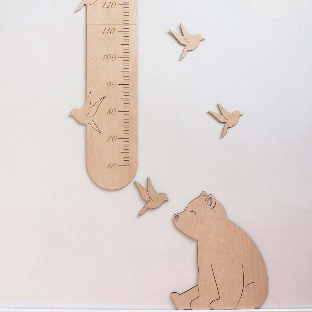 Ins estilo nórdico de madera osos pared decoración decoración de dibujos animados decoración de animales bebé fotos accesorios de fotografía