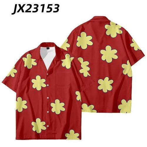 Vintage Summer Streetwear Brand Full Print Short-Sleeve Flower Shirt for Men Street Style Loose Couple Hawaiian Style Versatile Shirt