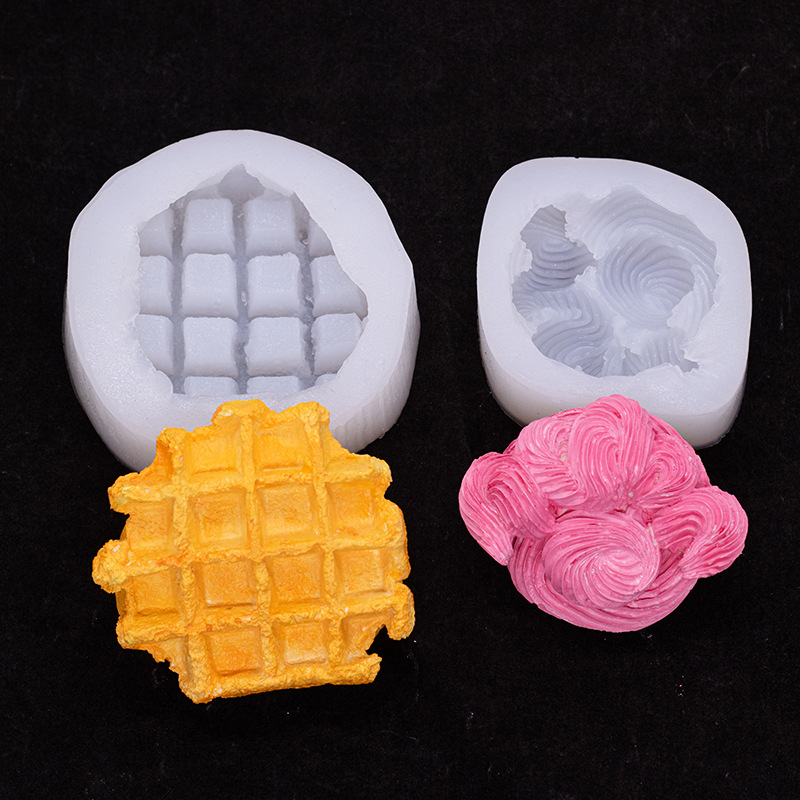 Pan bolsa de cuerno waffle simulación silicona molde jabón hecho a mano aromaterapia vela yeso accesorios para hornear
