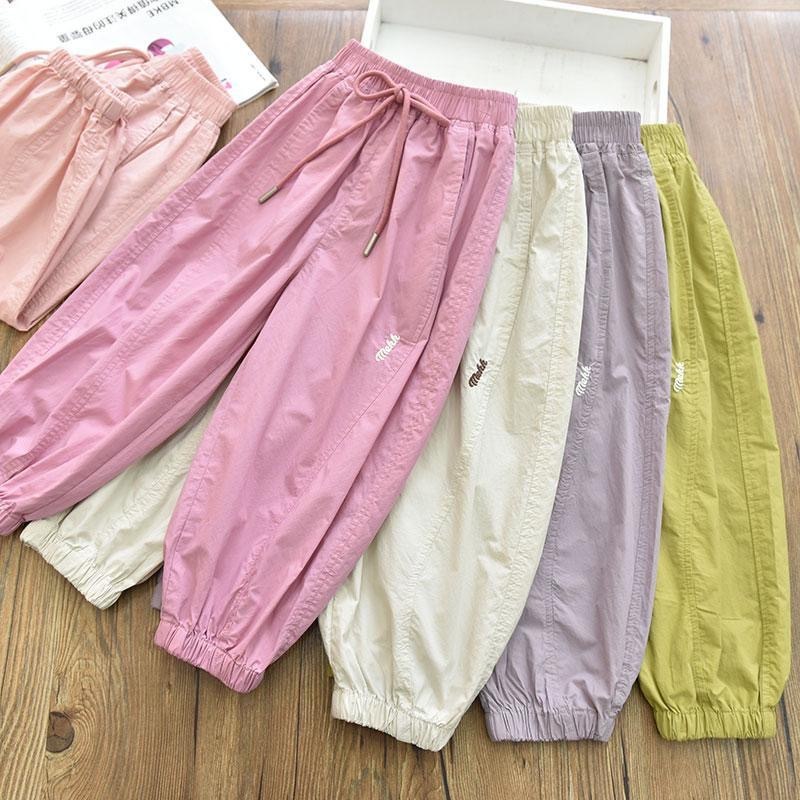Girls' Summer Ice Cool Western Style Thin Anti-mosquito Pants Large Children's Casual Trousers 2025 New Crock Bloomers