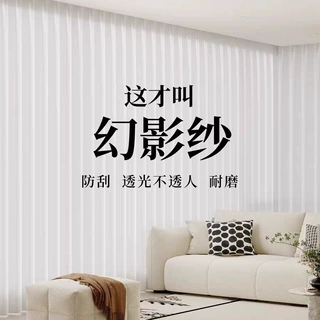 幻影纱透光不透人加厚纱帘白纱窗帘阳台飘窗遮阳防晒法式网红窗纱