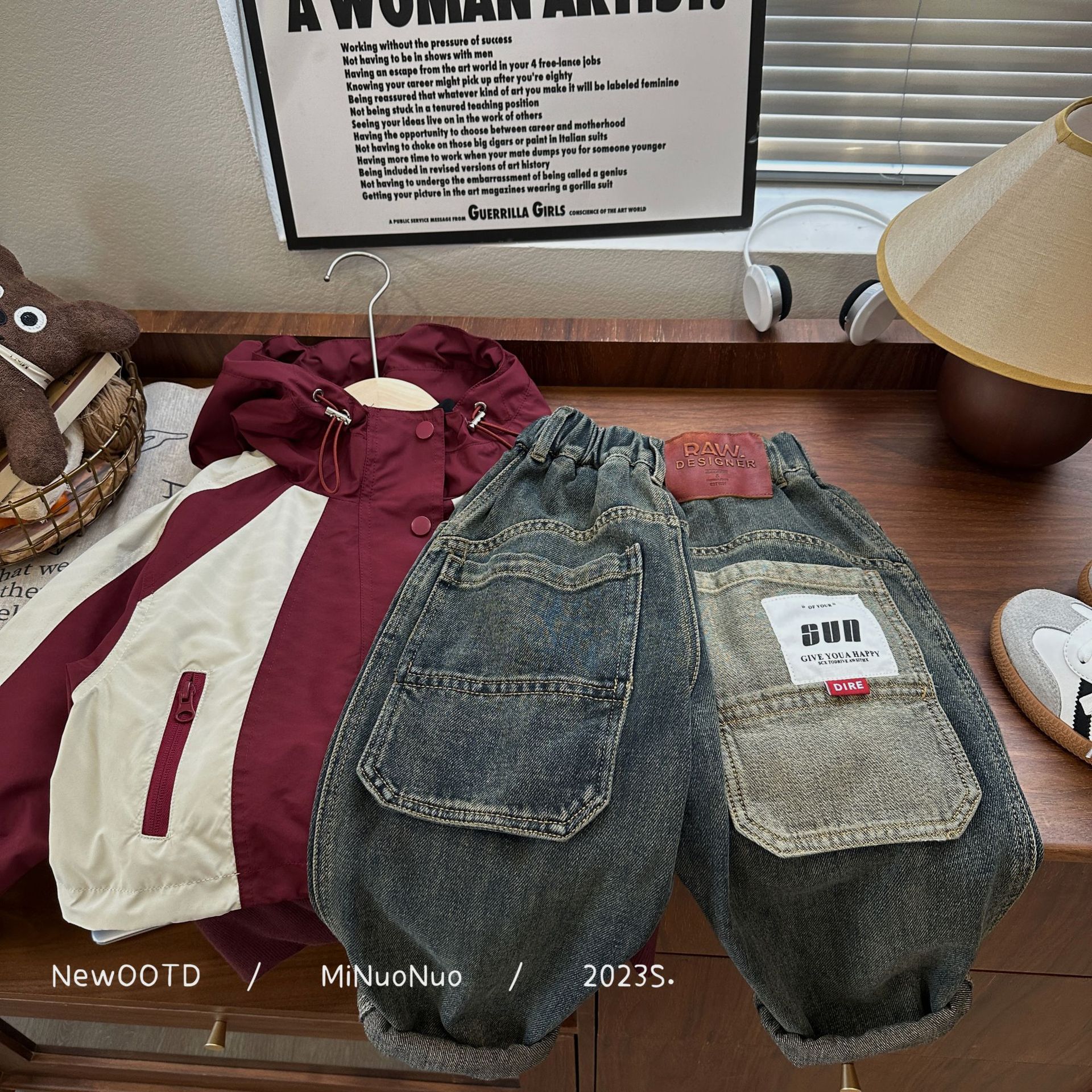 2024 spring new children's Korean-style boys and girls baby Western style jeans spring and autumn casual Children's trousers fashion