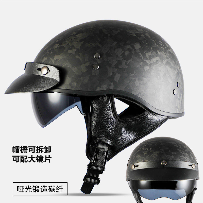 Summer Helmet Retro | Motuoche Motosiklet kaskı (dəbilqə) - glossy-black-3k-carbon-fiber-m