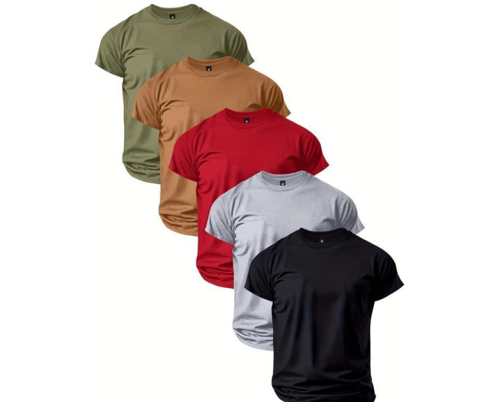 クロスボーダーAmazonメンズ新作トップスラウンドネック半袖サマーTシャツカジュアル通気性速乾トップス|undefined