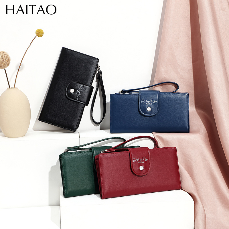 Nueva billetera multifuncional larga de moda billetera de teléfono móvil japonesa y coreana multi-tarjeta bolso de mano larga mayorista