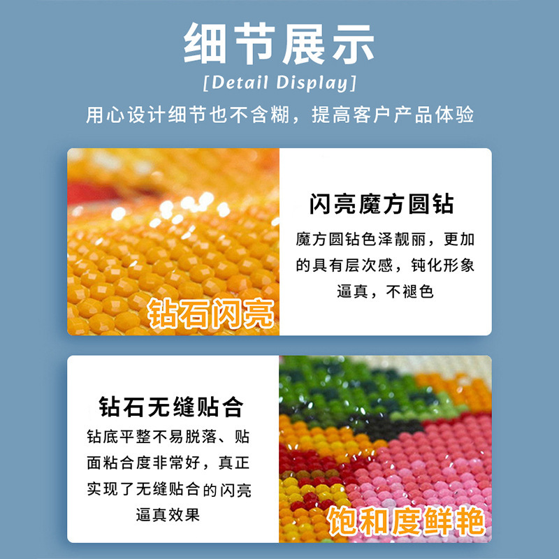 Transfronterizo 30*40 diamantes completos pintura de diamantes diy hecha a mano diy puntos piedras preciosas punto de cruz pegatinas de diamantes mosaico de diamantes