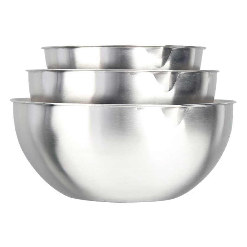 De calidad alimentaria engrosada cuenca de acero inoxidable de la cocina del hogar ronda de lavado de verduras cuenca de cocina y fideos huevo agitación ensalada Cuenca