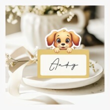 定制卡通狗狗主题小贺卡可爱的儿童生日派对桌面放置卡婚礼礼品卡