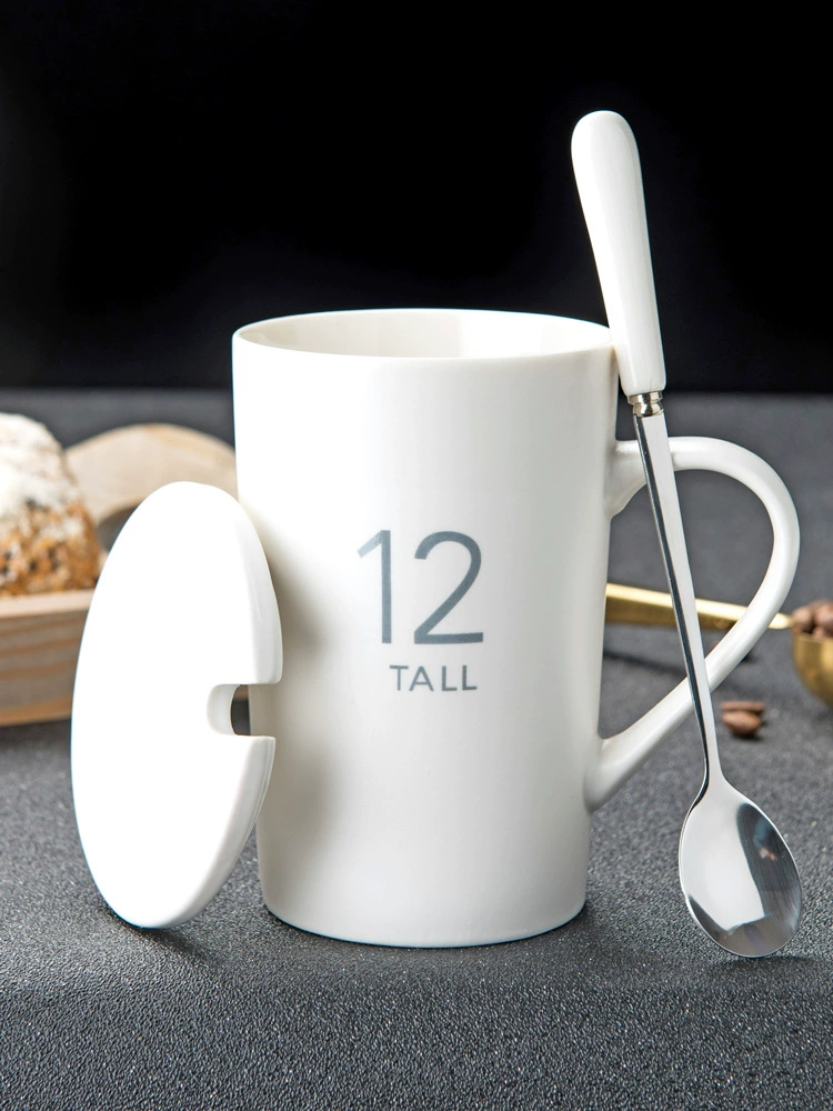 Керамическая чашка, бытовая чашка для воды, кружка с крышкой, ложка для мальчиков и девочек, пара, кофейная чашка, офисная чашка для чая, для использования в общежитии