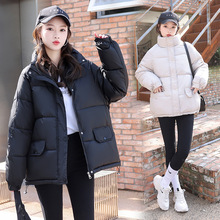 外贸2022冬季韩版立领短款宽松小个子面包服棉服外套女一件代发