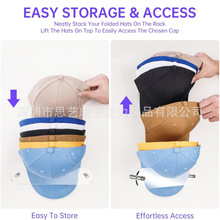 2个装棒球帽收纳架 收藏壁橱鸭舌帽架 卧室客厅球星签名球帽架