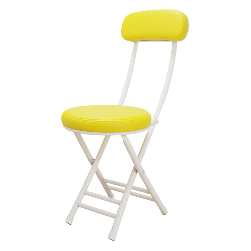 Складной стул спинка домашний обеденный стул портативный стул для общежития для студентов колледжа балкон складной стул для отдыха компактный круглый стул