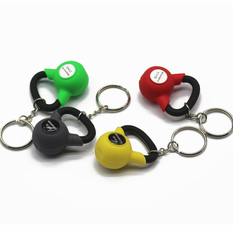 ミニPVCフィットネスケトルベルペンダント、手作りカラフルキーホルダー、バックパックペンダント、装飾アクセサリー、キーチェーン|undefined