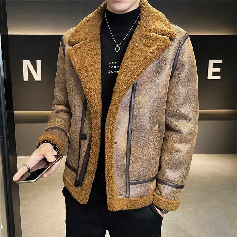 Men's Clothing Autumn and Winter Men's Fur Jacket Men's Coat Thickened Tops_voghion.com