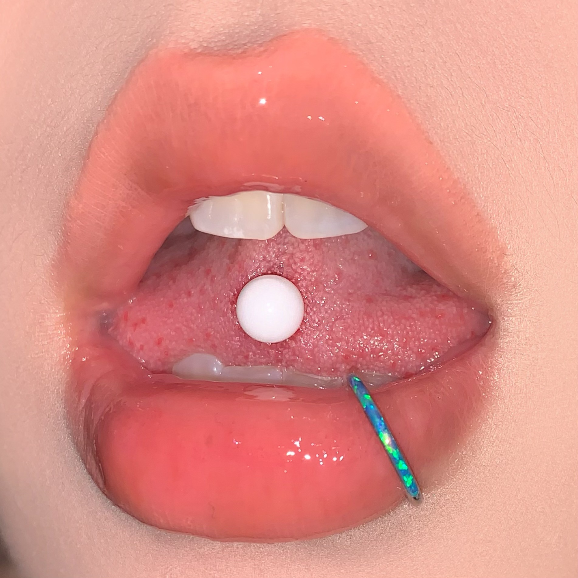 Solid Color Acrylic Tongue Nail Steel Titanium External Thread Tongue Nail Personality Niche Sweet Hot Girl Piercing Jewelry Cross-Border detail image 11
