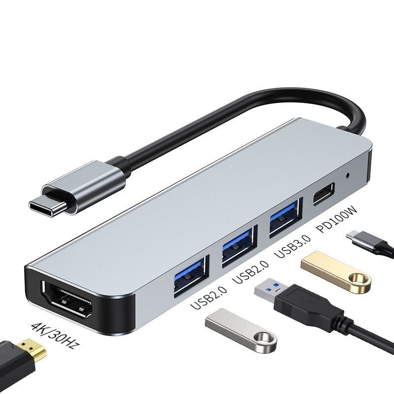 Cross-Border Type-C Expansion Dock Usb3.0 Card Reader Suitable for Laptop HDMI Projection Screen Smart Docking Station