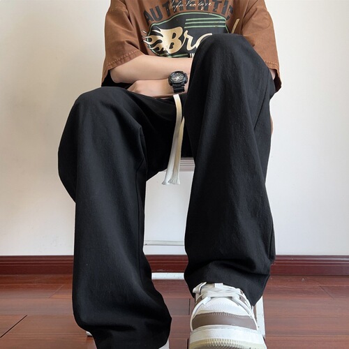 Breathable Wrinkle-Resistant Linen Pants for Men - Summer Thin Men's Casual Cotton-Linen Pants - Loose Straight Leg Men's Wide Leg Long Pants