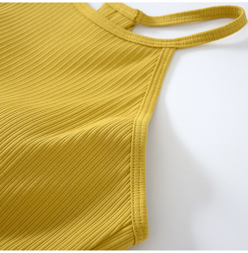 Description Picture 4 of itemSummer Chest Pad Suspender Vest Female Cotton Bra Short T-Shirt Sexy Sleepwear One Piece Pajamas Tops For Women Nightwear Shirt