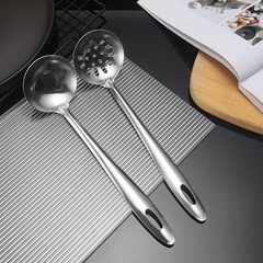 不鏽鋼湯勺201湯殼湯漏大排檔餐具火鍋勺禮品光柄光身