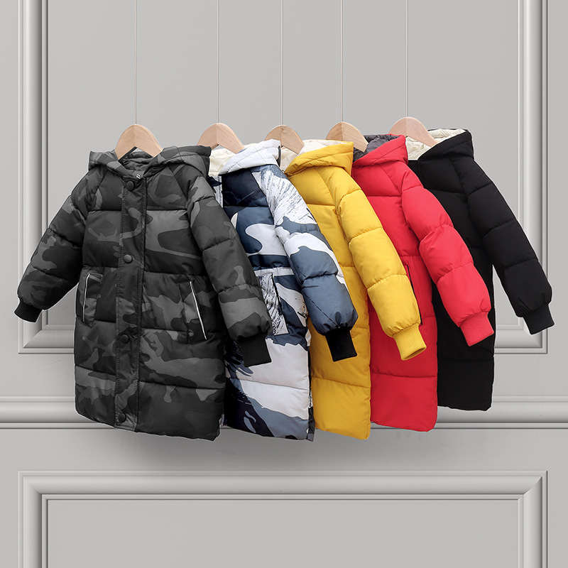 Ropa de algodón acolchada para niños Ropa de invierno para niñas de longitud media para niños Ropa de algodón acolchada para niños de estilo coreano Chaqueta de algodón acolchada para bebés engrosada ropa de abajo