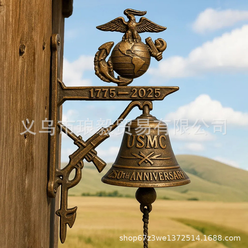 国境を越えた新しいUSMC 250周年記念アメリカ海兵隊250周年記念ドアベル|undefined