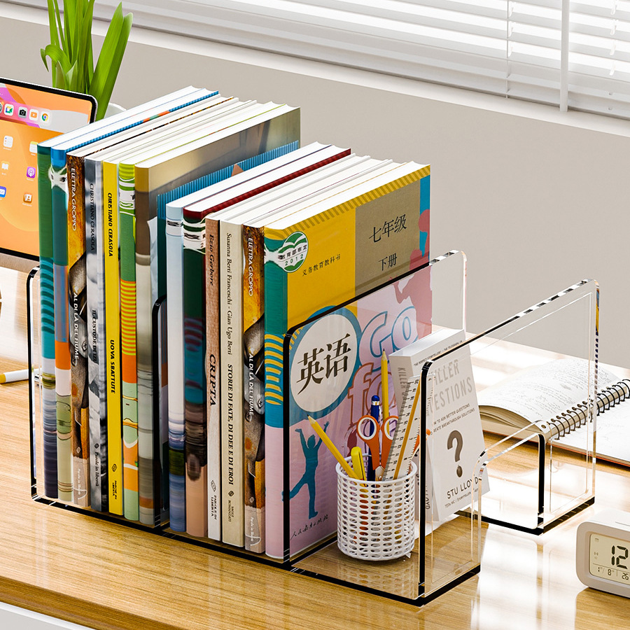 Multifunctional Storage Rack, Book Organizer, Partition Board, Bag Storage Artifact, Transparent Layered Display Shelf