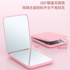 新製品ギフト LED 化粧鏡バッテリーモデル 2 倍拡大鏡両面ミラーギフトミラーポータブルハンドヘルド折りたたみミラー