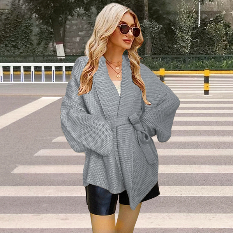 394g Weight Casual Jacket Outerwear Type Long Sleeve Sleeve Length Regular Sleeve Sleeve Type Polyacrylonitrile Fiber Fabric Type Regular Top Length Coat Tops Type Holiday Occasion V Neck Neckline Comfort Function Loose Fit Type Solid Color Pattern Autumn Season Women's Gender Streetwear Style Women's Streetwear Solid Color Coat Casual Jacket