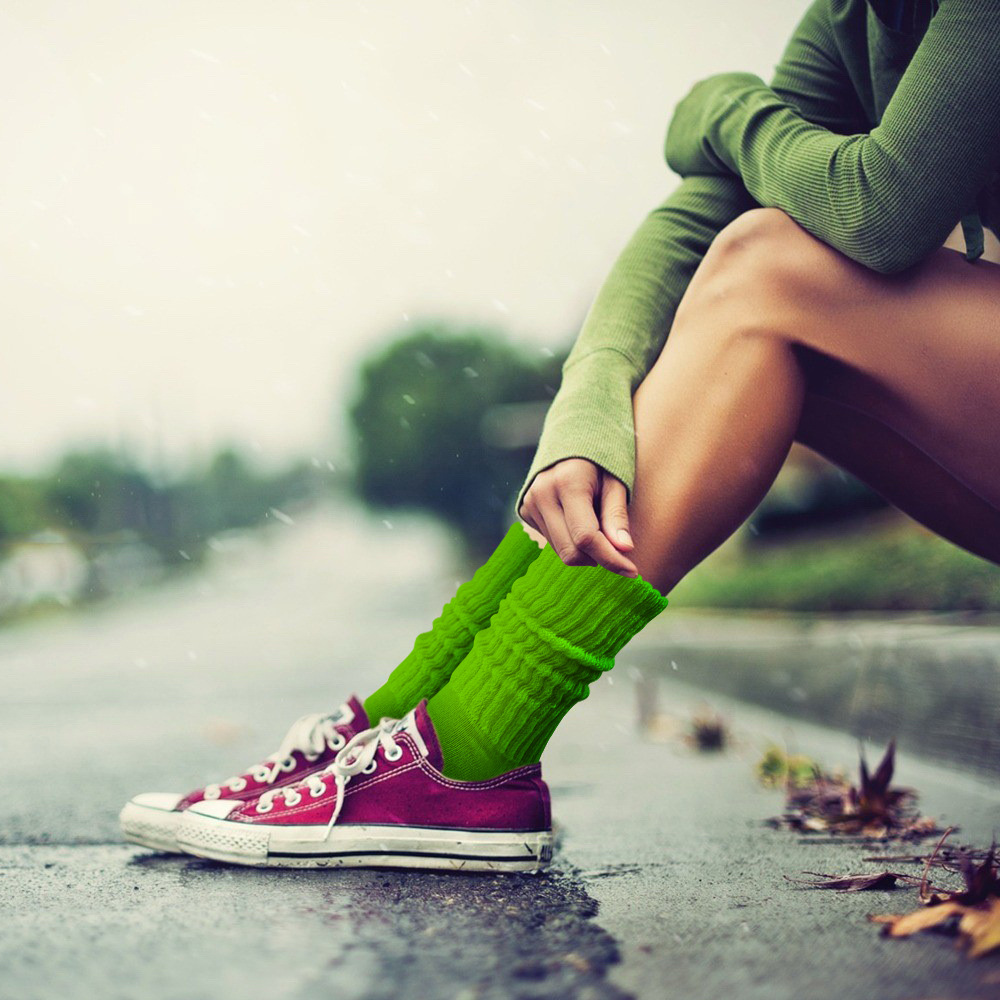 Calcetines de burbuja de boca suelta de media pantorrilla europeos y americanos calcetines slouch aguja gruesa hombres y mujeres marinero pila retro calcetines Casuales