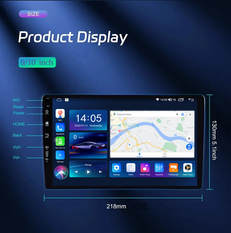 9/ 10inch 13inch Novida Nwdp13 P15 P17 Car Navigation Gps Wireless Carplay Android Car