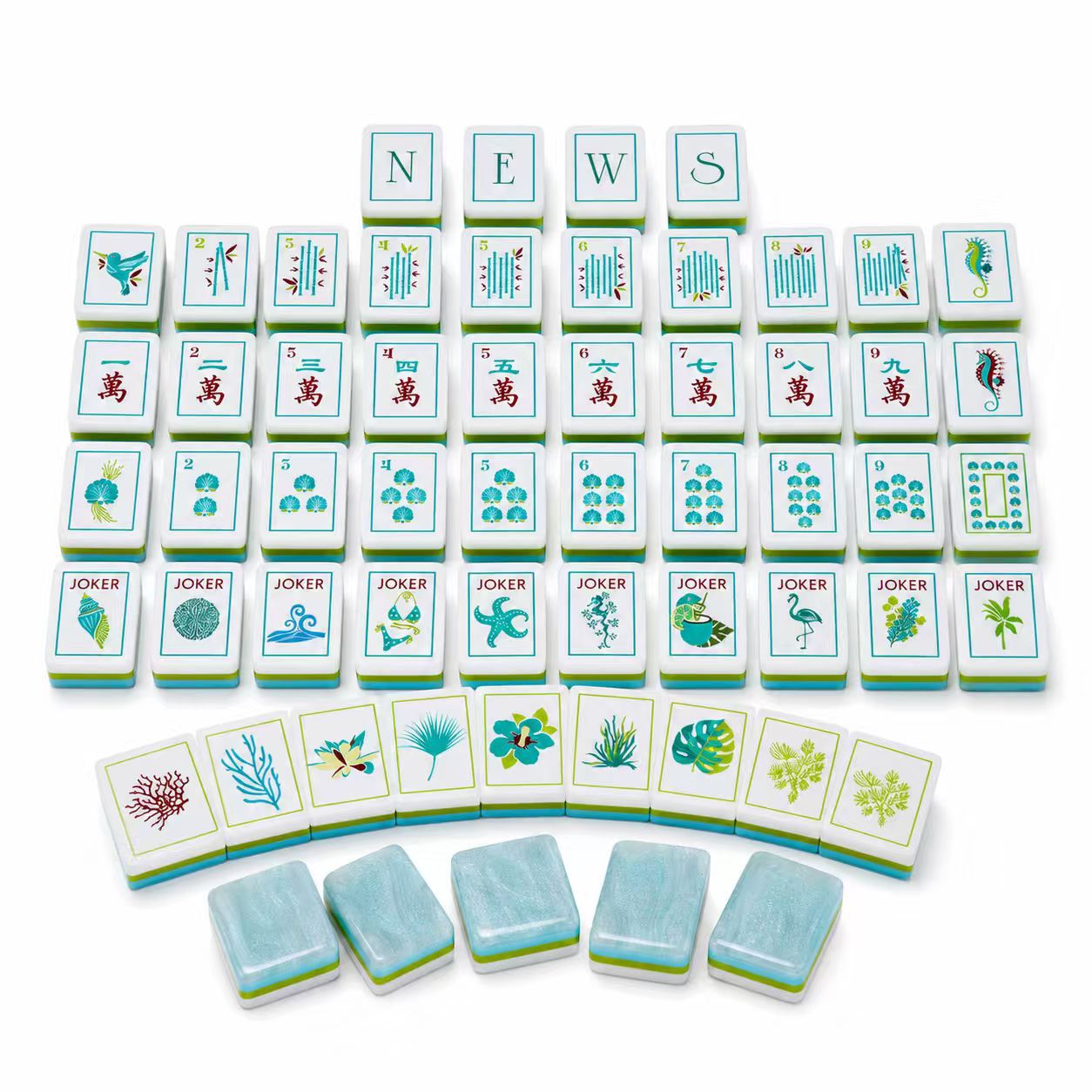 American-Style Mahjong Cross-Border English Alphabet Shell Ocean Mahjong Board Game 30mm Hand-Crafted Acrylic Mahjong Tiles
