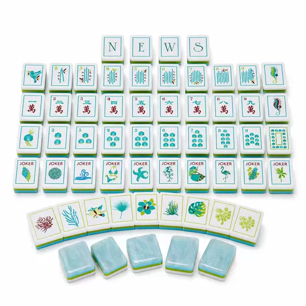 American-Style Mahjong Cross-Border English Alphabet Shell Ocean Mahjong Board Game 30mm Hand-Crafted Acrylic Mahjong Tiles