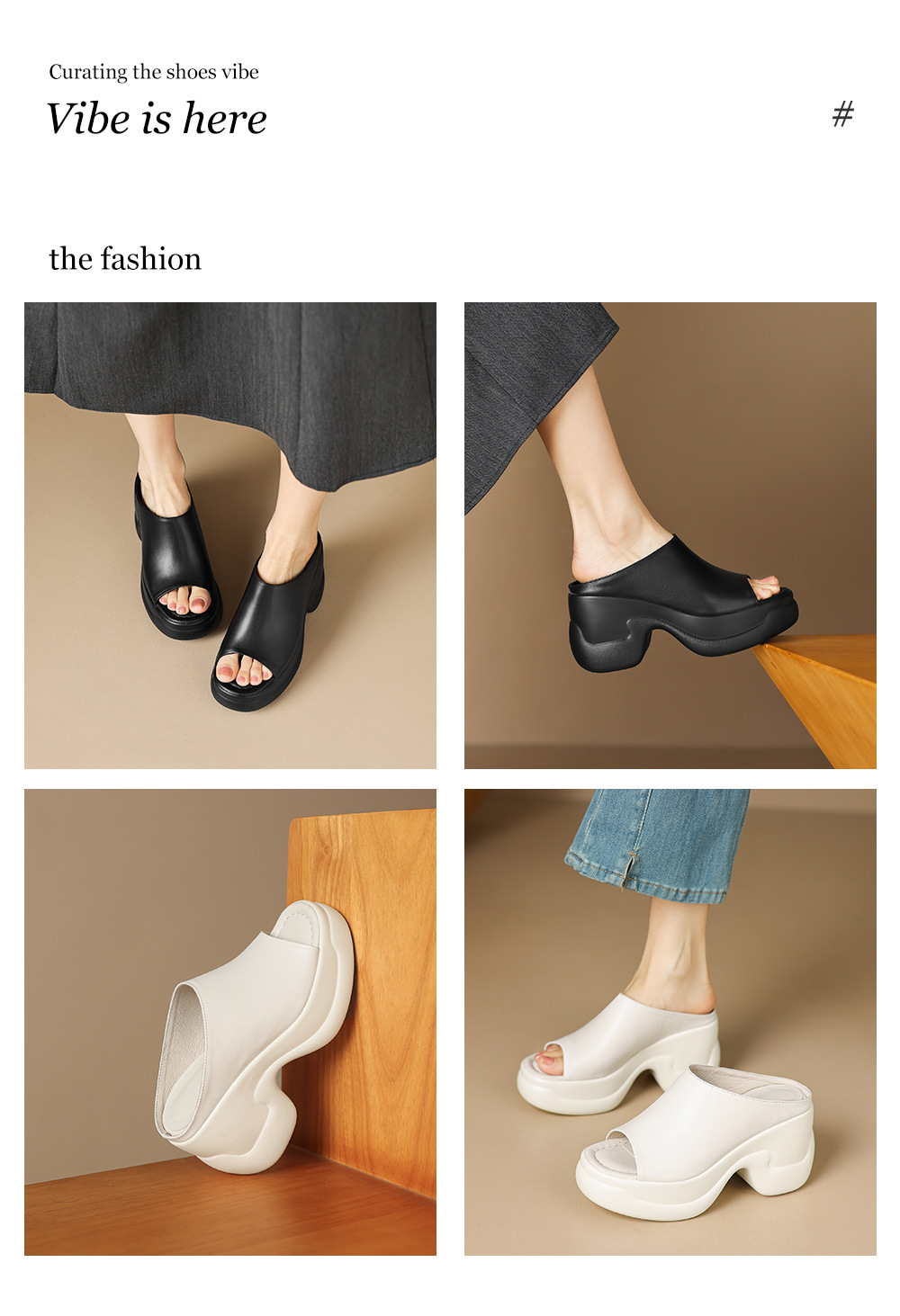 Sandal cao gót nữ đế dày 8,5 cm quai ngang da bò — đen chi tiết 1