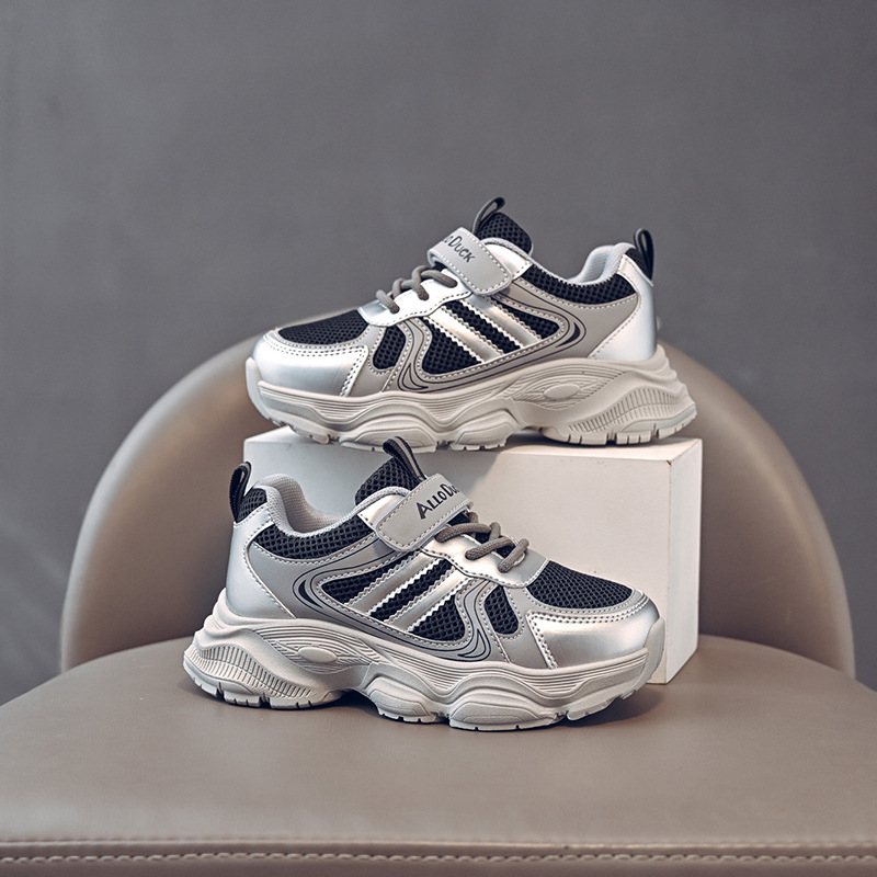 Zapatos para niños, zapatos deportivos para niños, 2025 nuevo estilo de primavera y otoño, transpirable, zapatos de coco para niños grandes en el campus