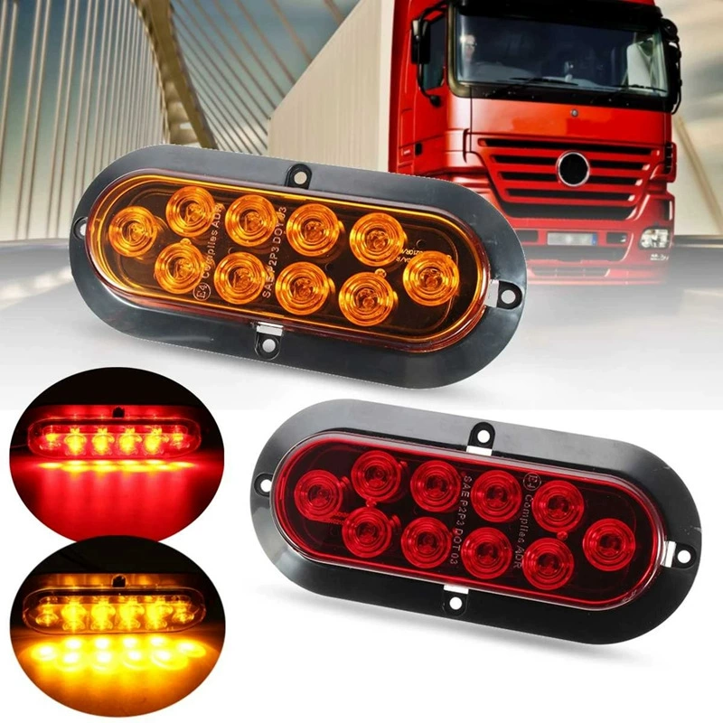 В наличии 6-дюймовый 10-светодиодный светодиодный фонарь для грузовиков, боковой стоп-сигнал, указатель поворота, задний фонарь, ширина прицепа, стоп-сигнал