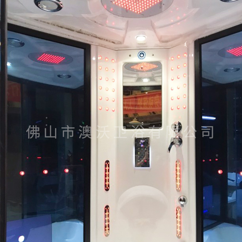 Sala de vapor en forma de abanico arco integrado de la sala de sauna de ducha de vapor húmedo y seco con bañera con pedal sala de ducha integral