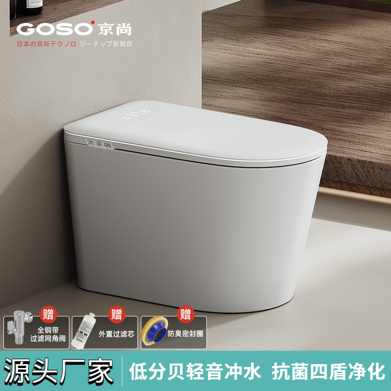 Light Smart Toilet, Fully Automatic Household All-In-One Automatic Flip-Top with Water Tank, No Water Pressure Limit, Smart Toilet