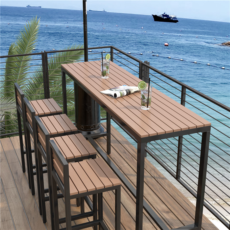 Outdoor Leisure Balcony Bar Table and Chair Combination Home Window High Narrow Table Sunscreen Outdoor Courtyard Long Table Outdoor Leisure Balcony Bar Table and Chair Combination Home Window High Narrow Table Sunscreen Outdoor Courtyard Long Table