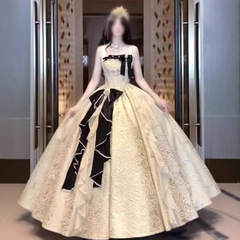 シャンパンイブニングドレスロリータライトラグジュアリーニッチハイエンド学生の日成人式ホスト年次総会サスペンダープリンセスドレス
