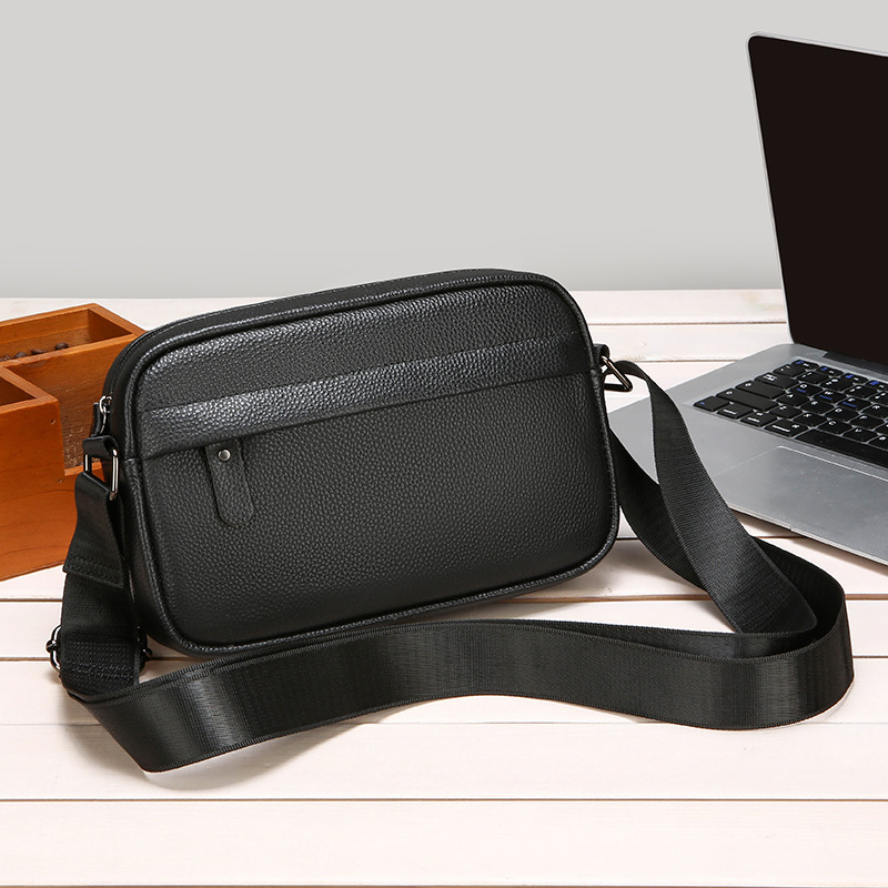 New Style Genuine Leather Shoulder Bag for Men, High-End, Large-Capacity Commuter Crossbody Bag, First-Layer Cowhide Casual Men's Bag Wholesale