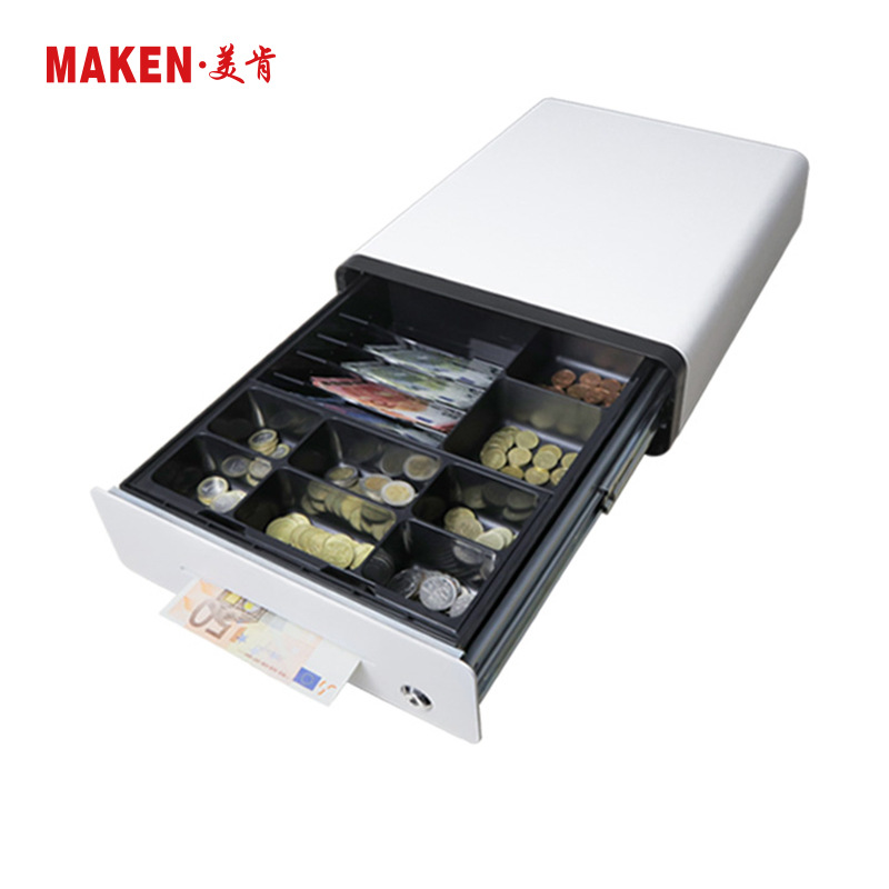 美肯330收银机钱箱 5钞8币商用cash drawer 滑轨式收银机现金钱盒