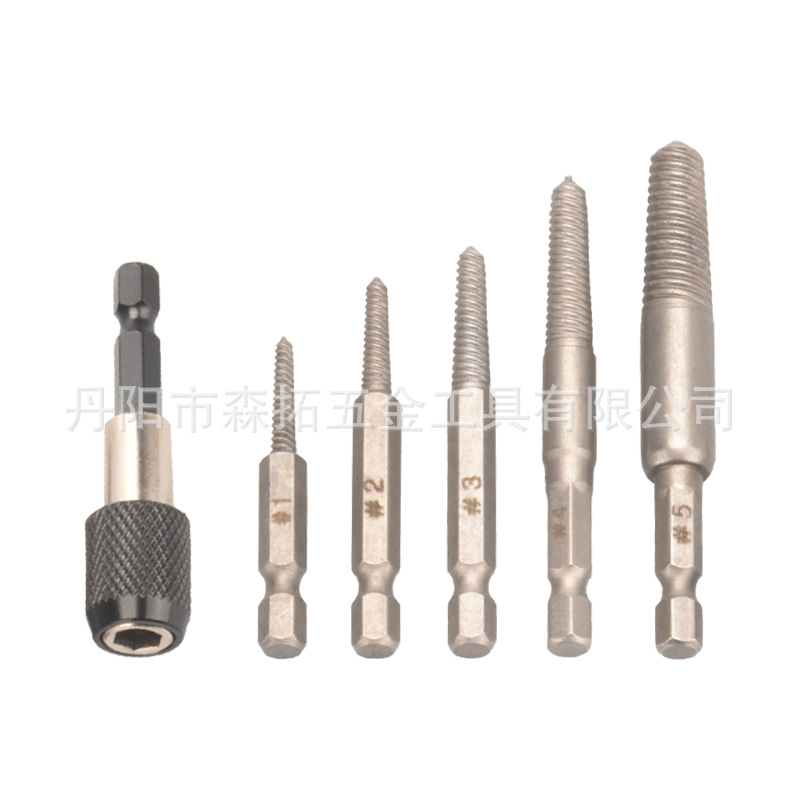 Mango hexagonal Extractor de alambre roto taladro de mano punzonado diapositiva tornillo herramienta de eliminación traje al por mayor tornillo extractor