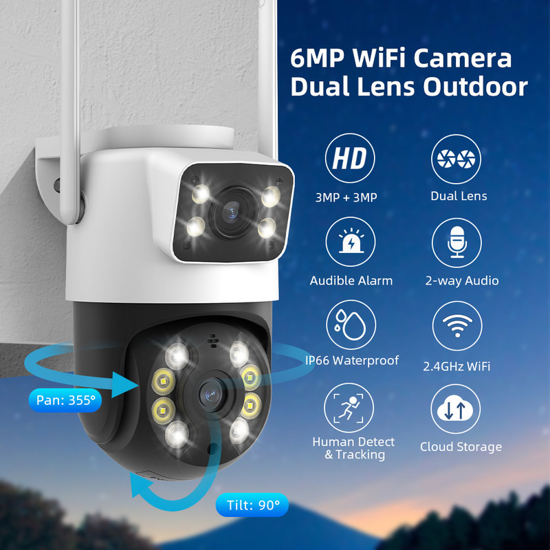 icsee8MPWIFI Dual-Lens Wireless HD Network Outdoor Camera for Remote Mobile Viewing via Cloud App icsee8MPWIFI Dual-Lens Wireless HD Network Outdoor Camera for Remote Mobile Viewing via Cloud App