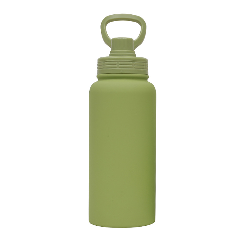 Nuevo termo de venta caliente de 1L hervidor deportivo de vacío portátil de boca ancha de gran capacidad con tubo de succión de mano portátil taza de agua