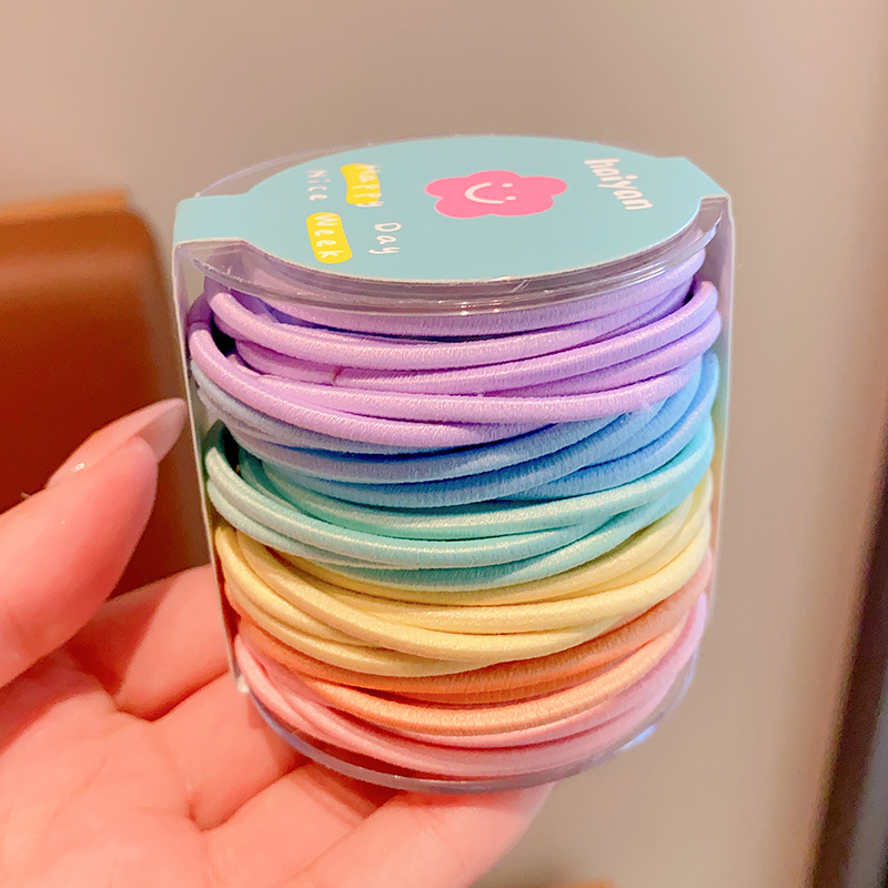 Las muchachas de la banda de goma del lazo del pelo de los niños no hacen daño a la cuerda del pelo banda elástica del pelo del bebé banda de goma colorida de la muchacha de la cuerda