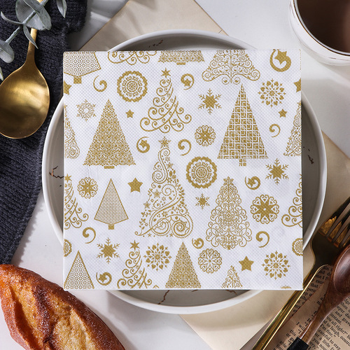 Christmas tree manufacturer printed tablecloth tissue paper, suitable for western restaurants, bakeries, wholesale face towels