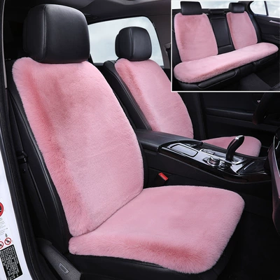 Imitation Rabbit Fur Universal Small Waist: Wool pad - pink-full-car-set-seven-piece-set