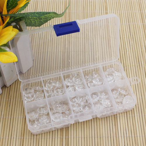 10-grid fixed transparent plastic box jewelry hardware accessories packaging box parts fishhook fishing gear storage box wholesale