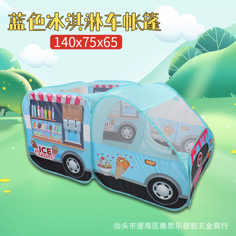 Nueva tienda de coches de helado azul de sección doble grande