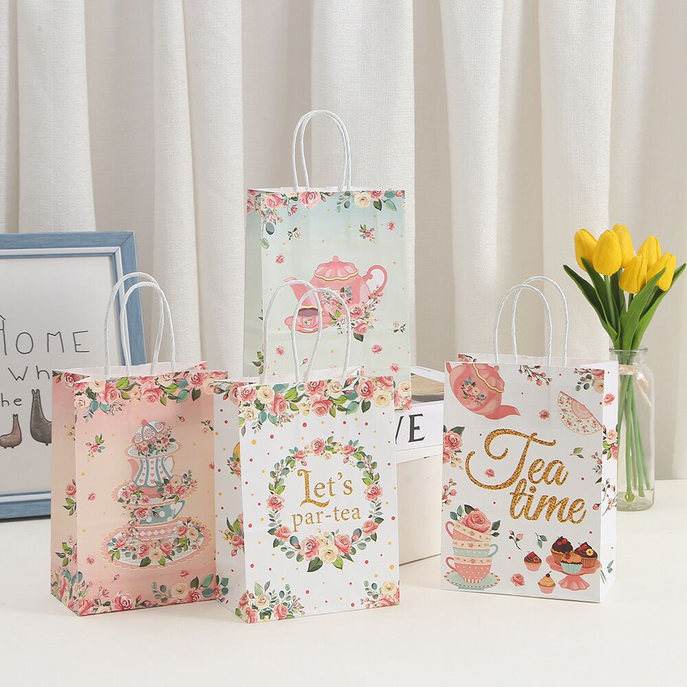 创意彩色生日礼品袋牛皮纸袋茶话会手提袋糖果包装袋批发购物袋